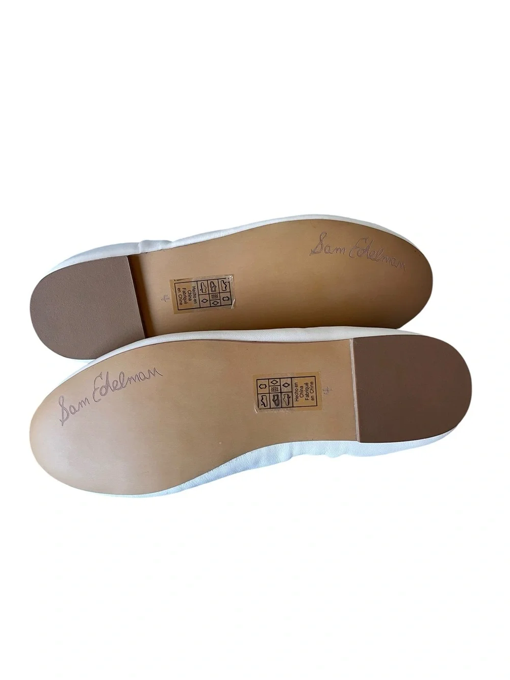 Sam Edelman Felicia Mini White Leather‎ Ballet Flats with Bow Accent NWT
